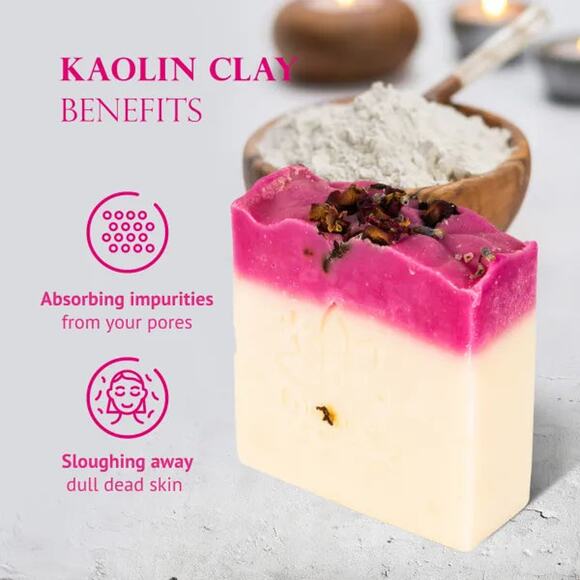 Natural Soap Bar with Kaolin Clay and Rose Water - Picture 7 of 10